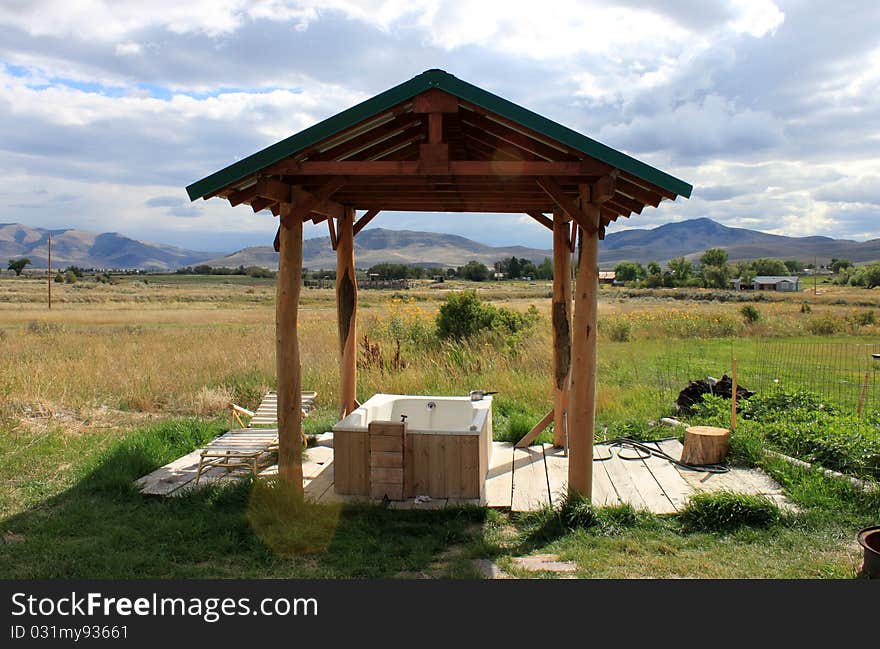 Montana Hot Springs, bath outdoors. Montana Hot Springs, bath outdoors