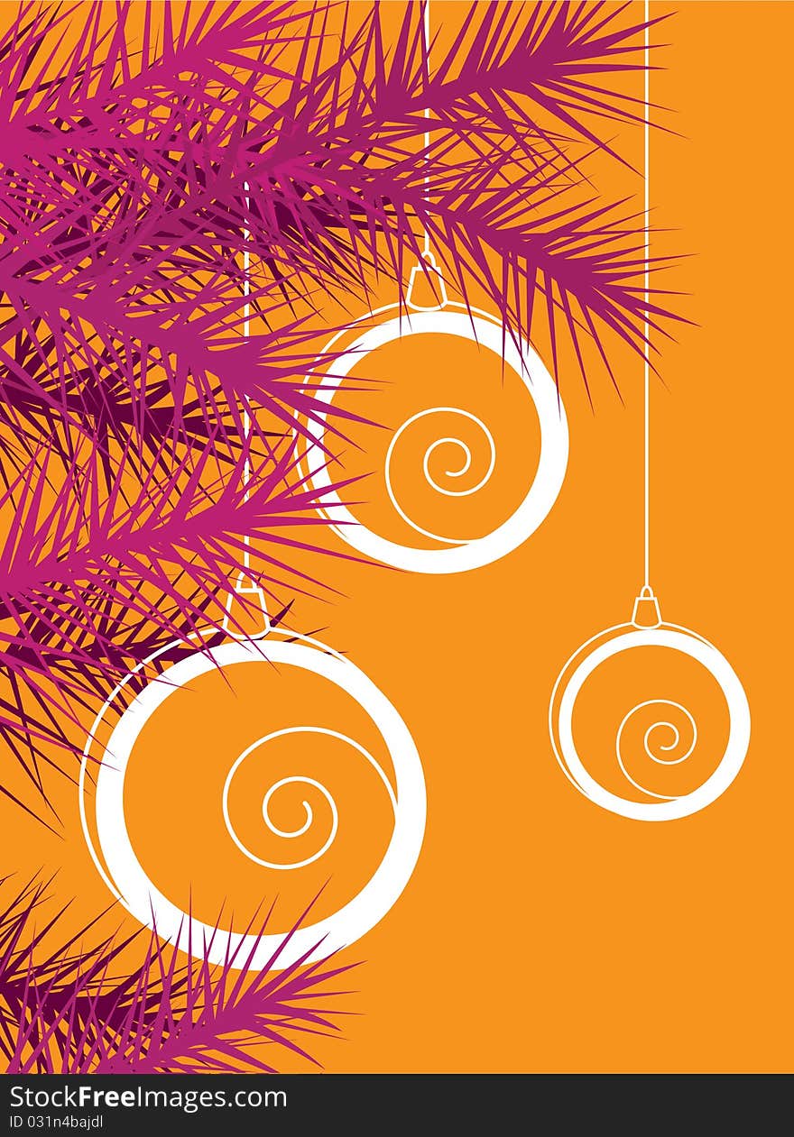 Christmas fir on an orange background. Christmas fir on an orange background