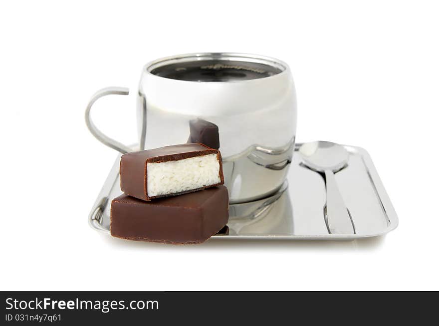 Souffle in chocolate with coffee