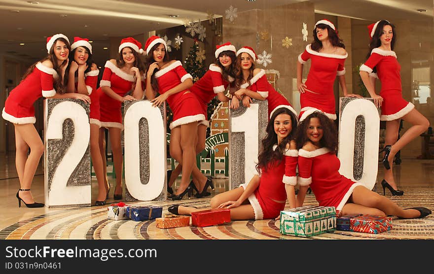 Ten beautiful Santas