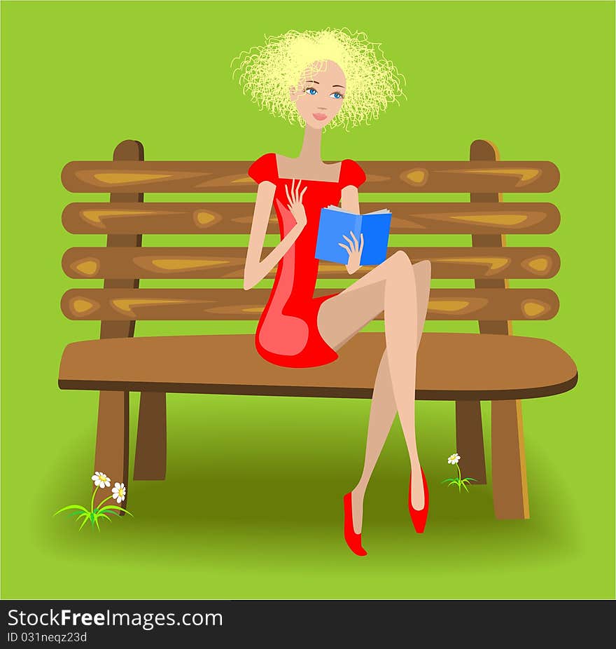 Girl on a bench