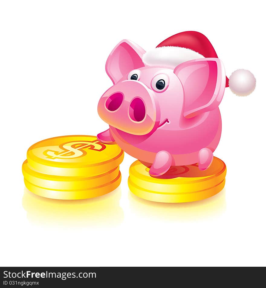 New Year s piggy bank guard