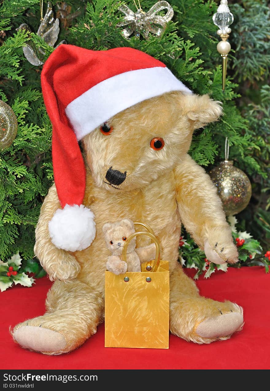 Teddy Bears in Christmas Setting. Teddy Bears in Christmas Setting