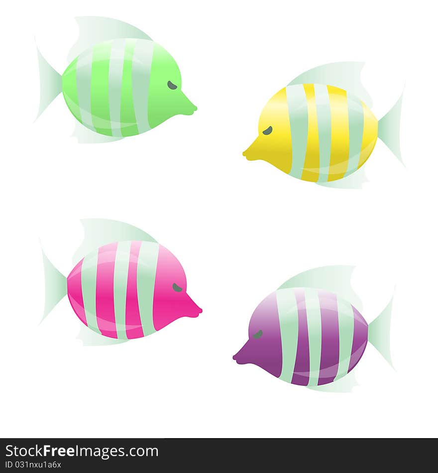 Collection of color small fishes