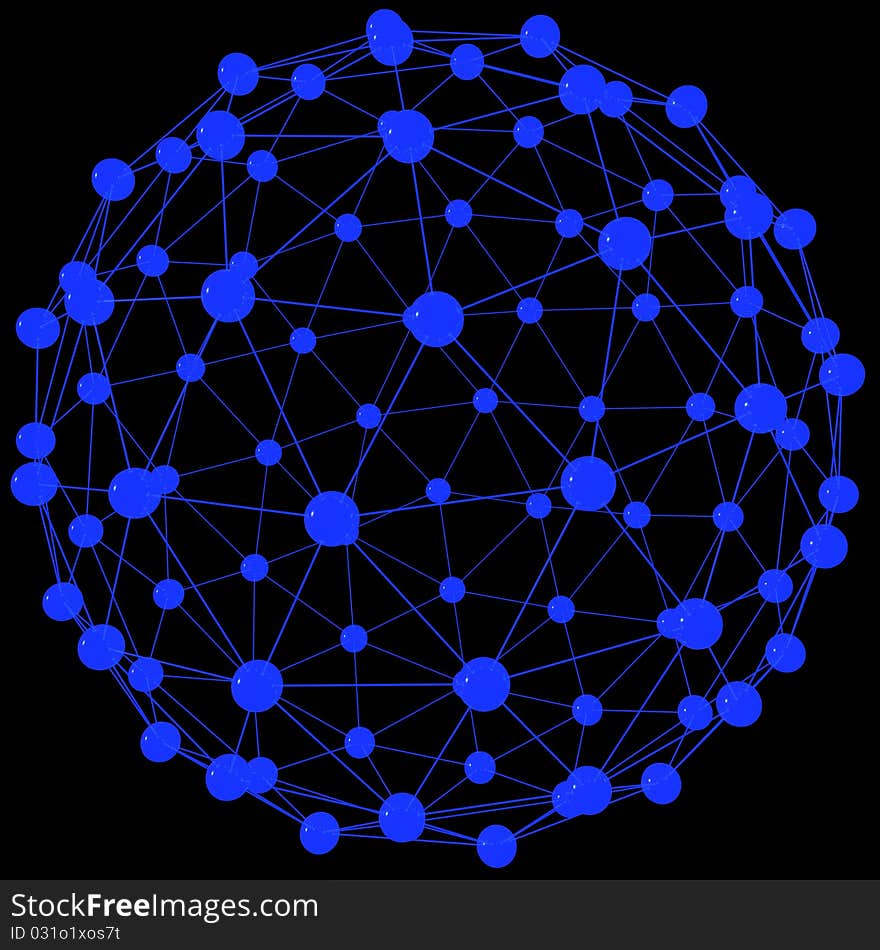 System of blue spheres