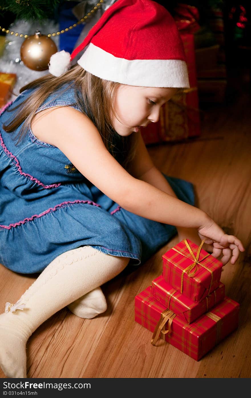 Girl waits gifts