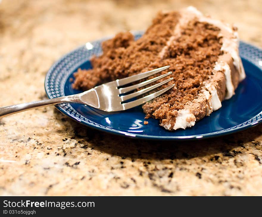 Chocolate Cake On Decorative China