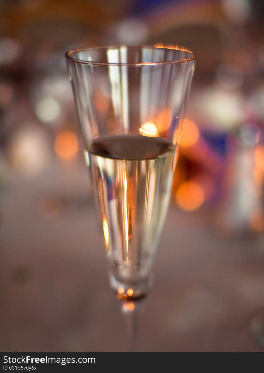 Champagne Glass With Abstract Background