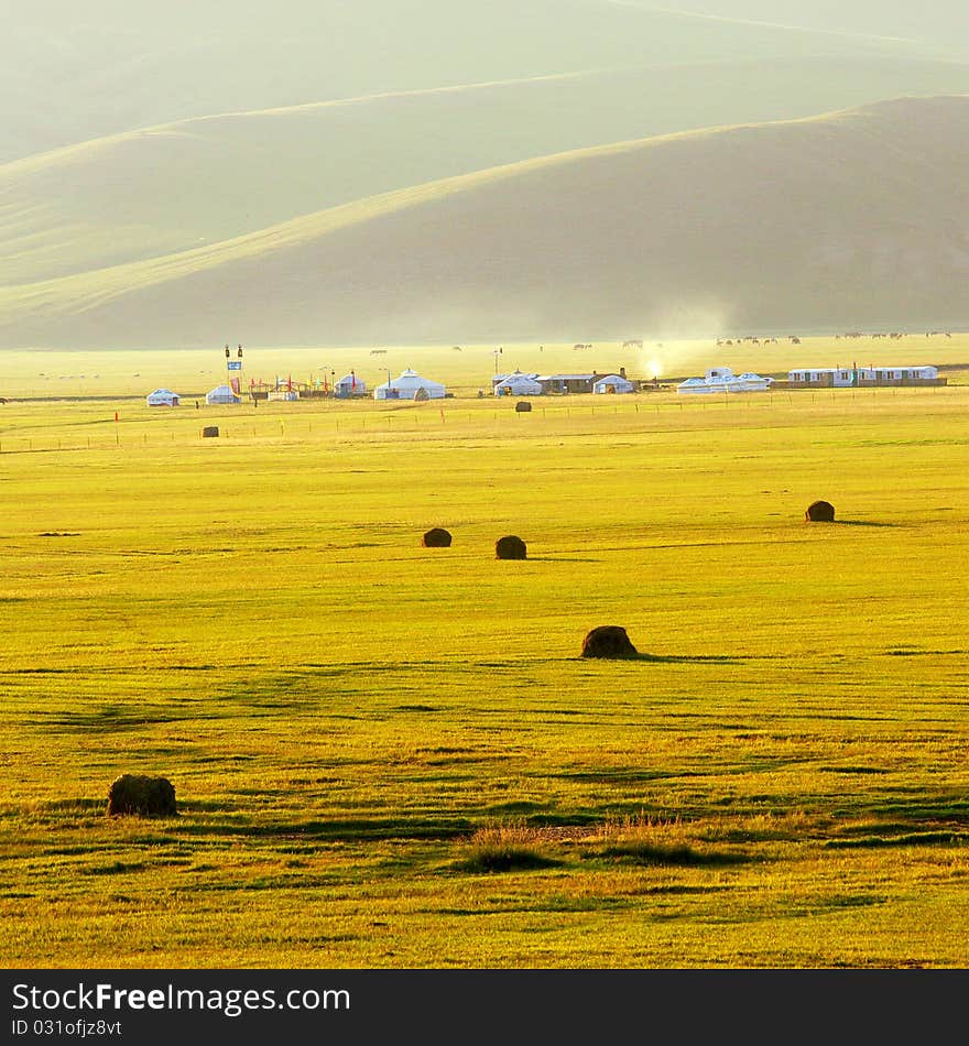 The grassland is very beautiful at fall. The grassland is very beautiful at fall