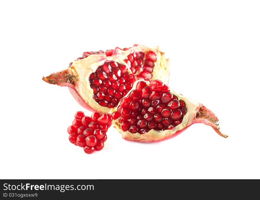 Healthy food. Pomegranate fresh fruits,  isolated on white background. Healthy food. Pomegranate fresh fruits,  isolated on white background