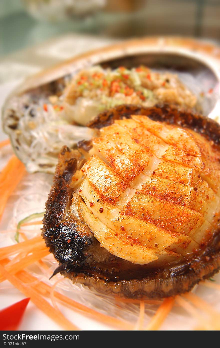 This is a chinese food, abalone Barbecue