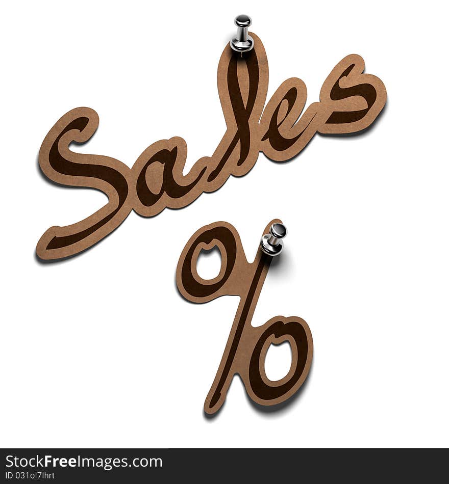 Sales word and percent sticker over a white background. Sales word and percent sticker over a white background