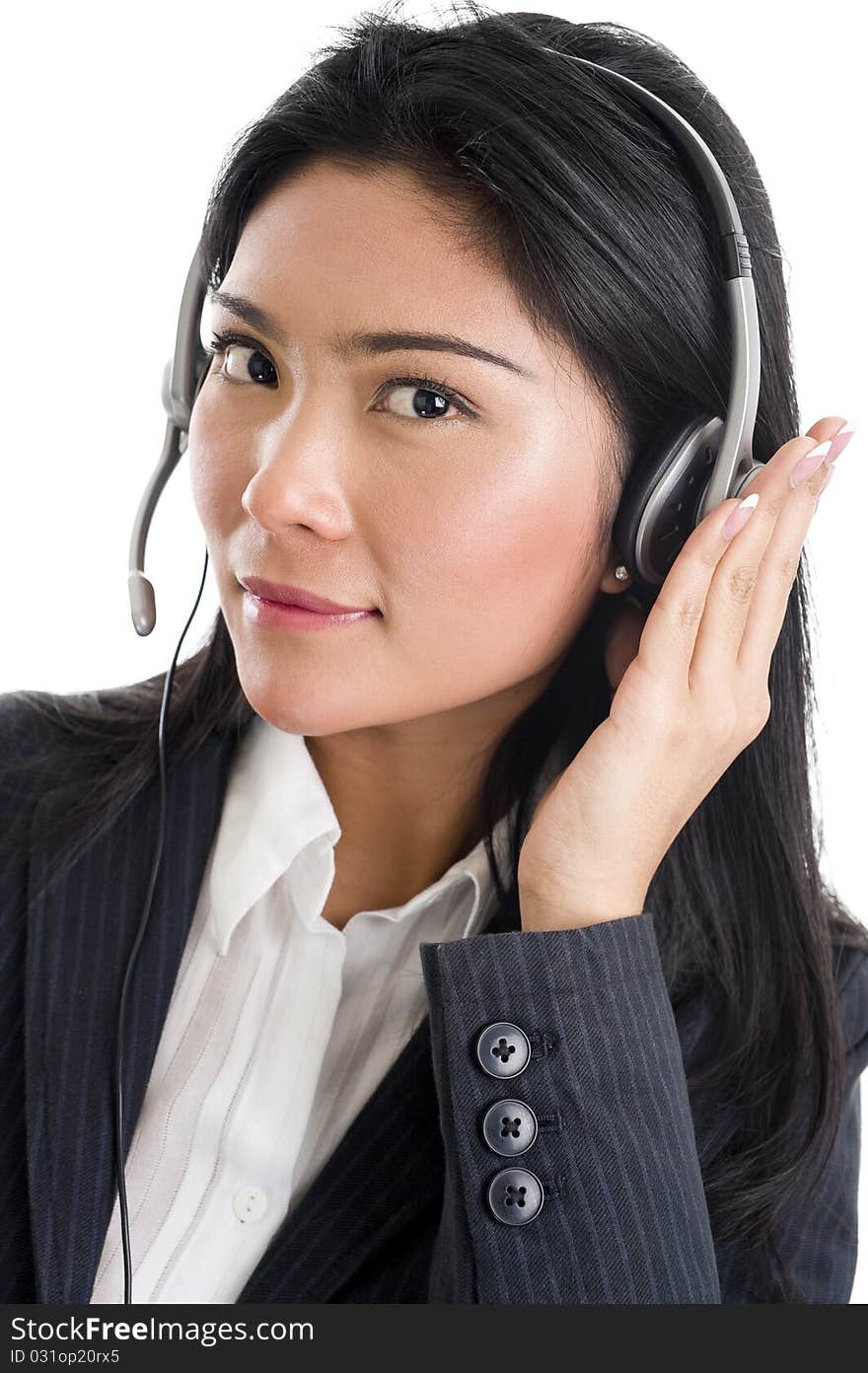 Business woman with headset