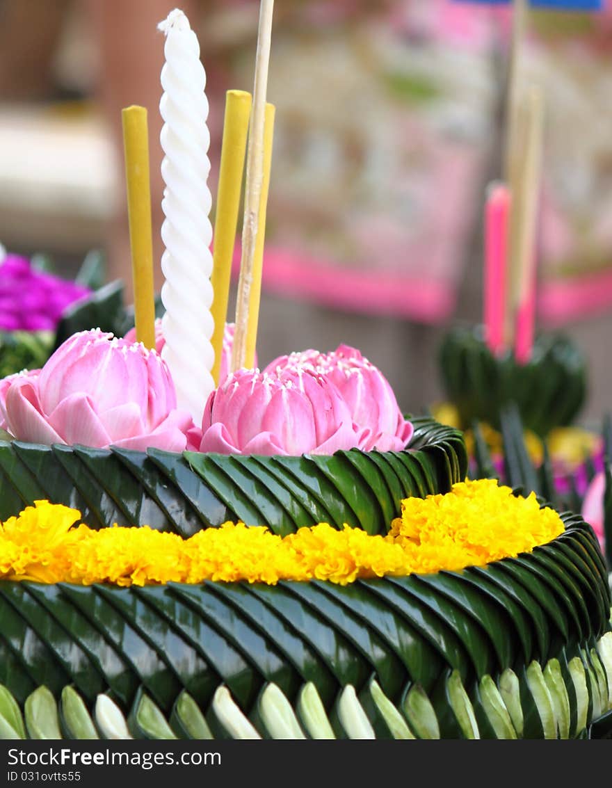 Banana leaves used for wrapping,festival of Thailand