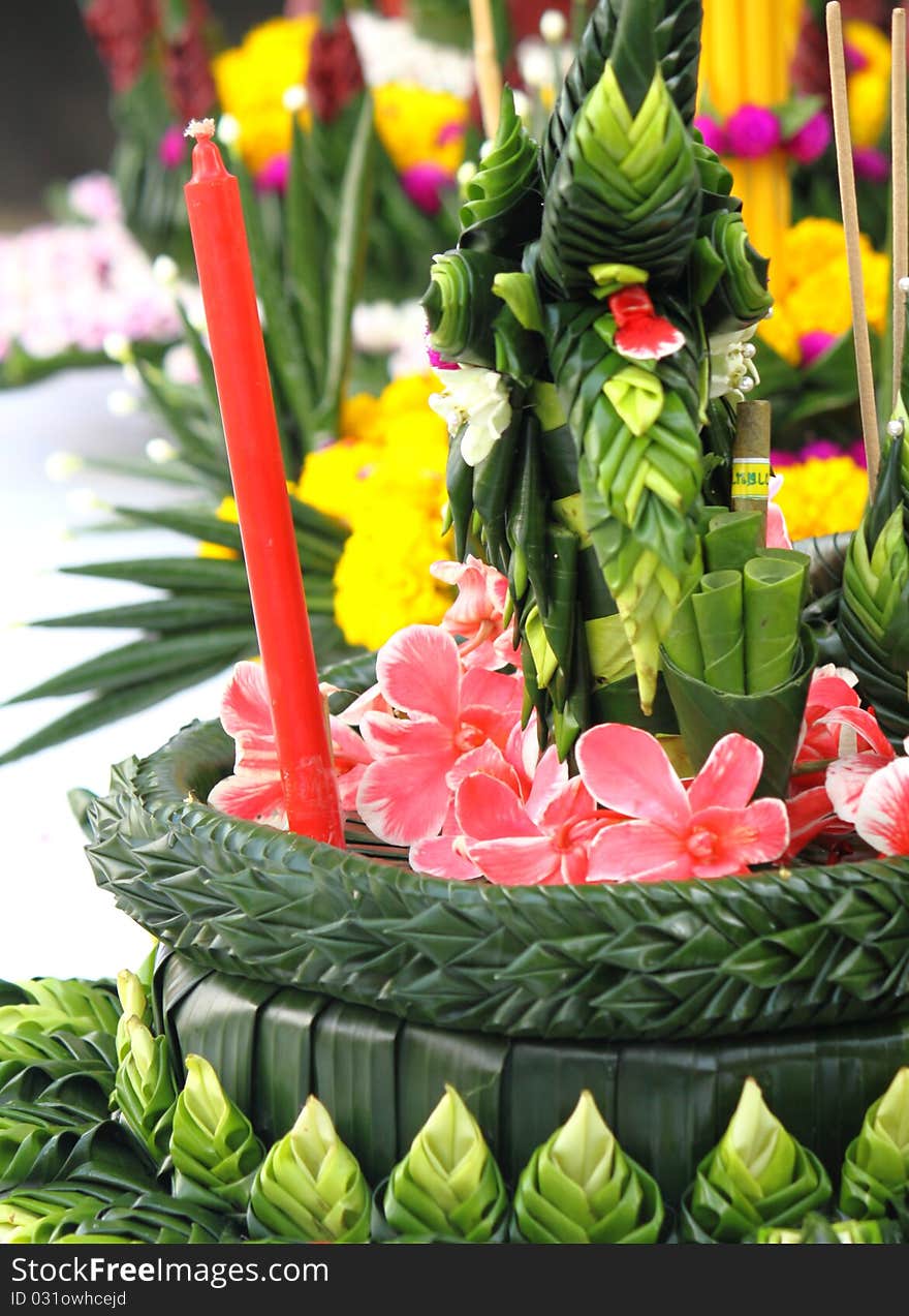 Banana leaves used for wrapping,festival of Thailand