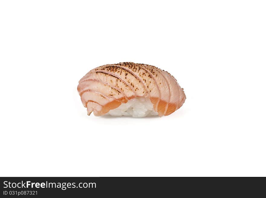 Salmon sushi-design element isolated on white background. Salmon sushi-design element isolated on white background