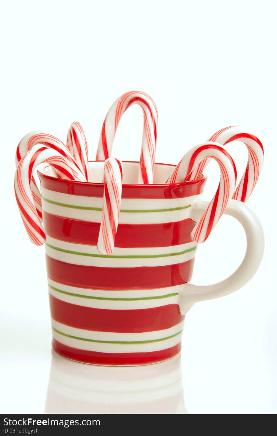 Christmas cup with candy canes