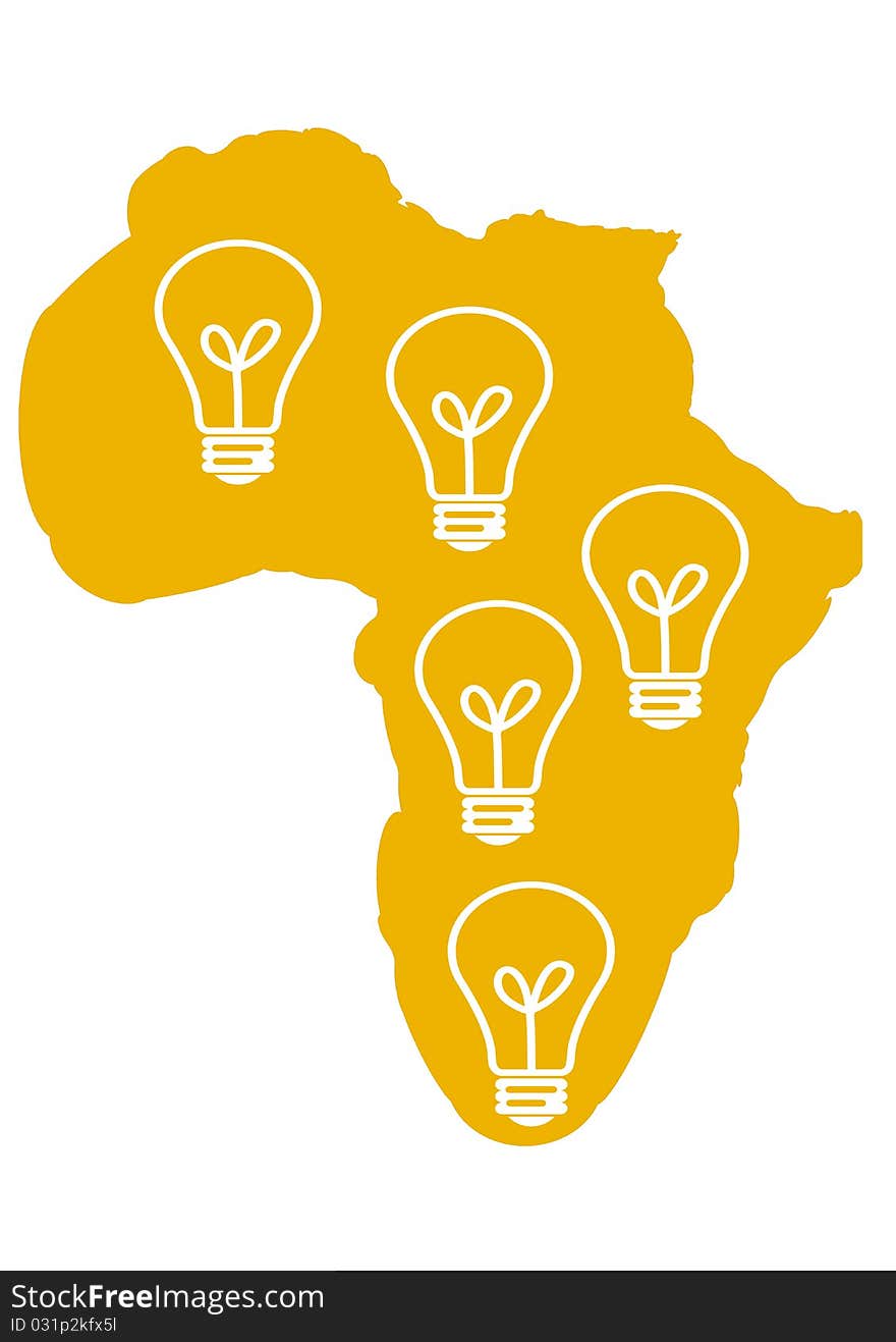 Map of Africa with electricity