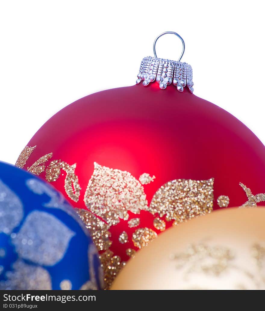 Christmas balls on white background. Christmas balls on white background.