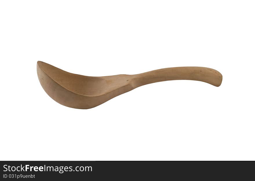 Wooden spoon isolated on a white background