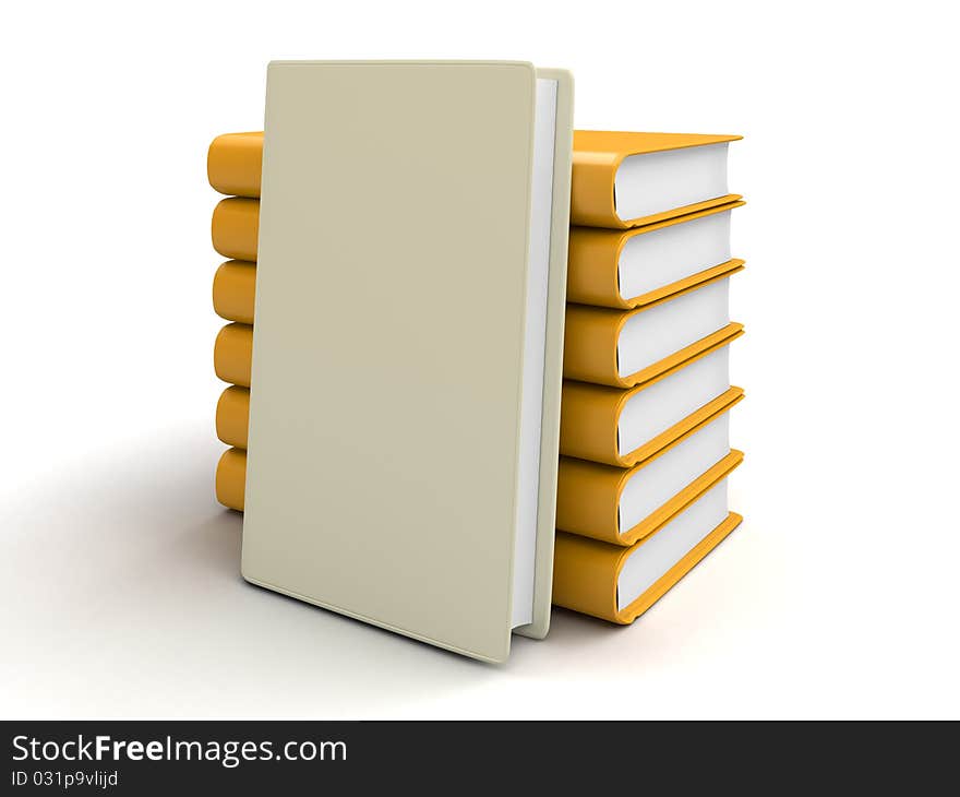 3d image Stack of Books. 3D Illustration