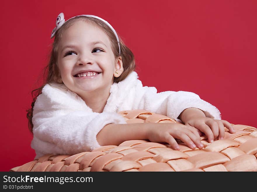 Portrait of a celebatory dressed cute happy little girl