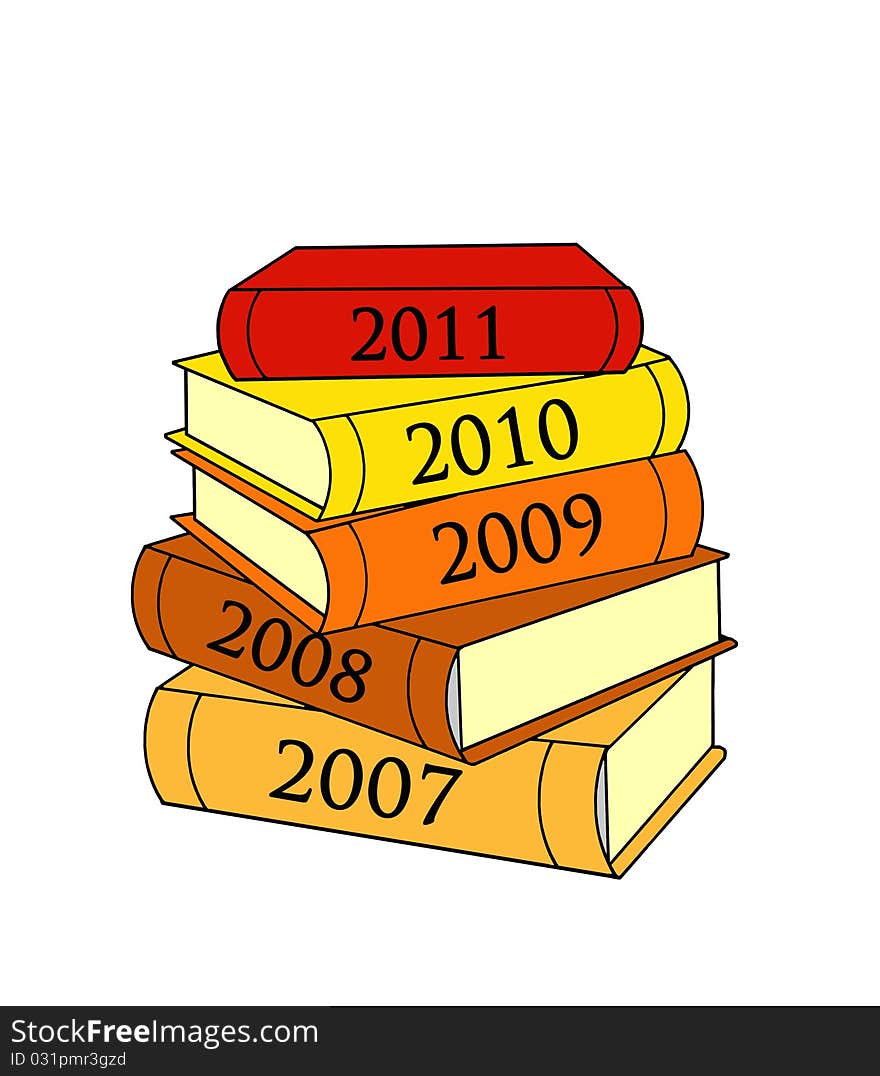 Stack book New Year illustration