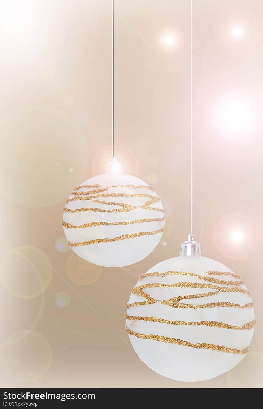 Christmas background with New balls of pastel colors.