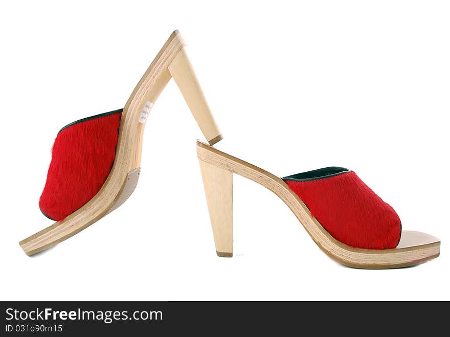 Red female shoes