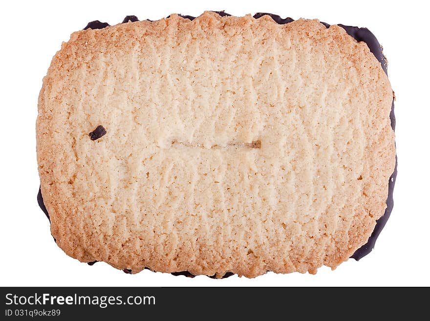 Biscuit dough with chocolate on a white background. Biscuit dough with chocolate on a white background.