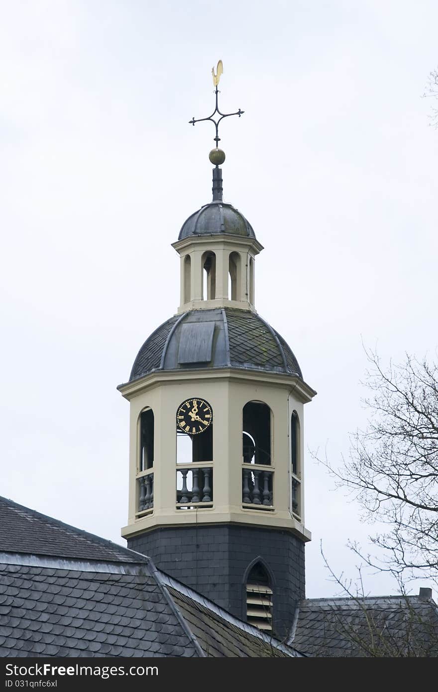 Church tower with church clock