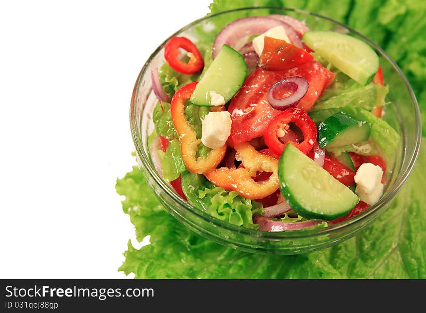 Close-up of greek salad