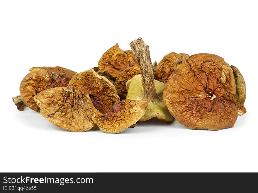 Small pile of dried cepe mushrooms