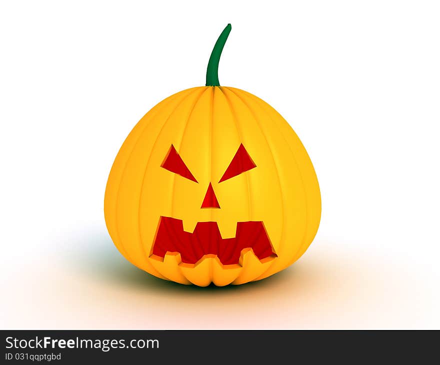 Pumpkin Made Of Plastic And Red Mouth