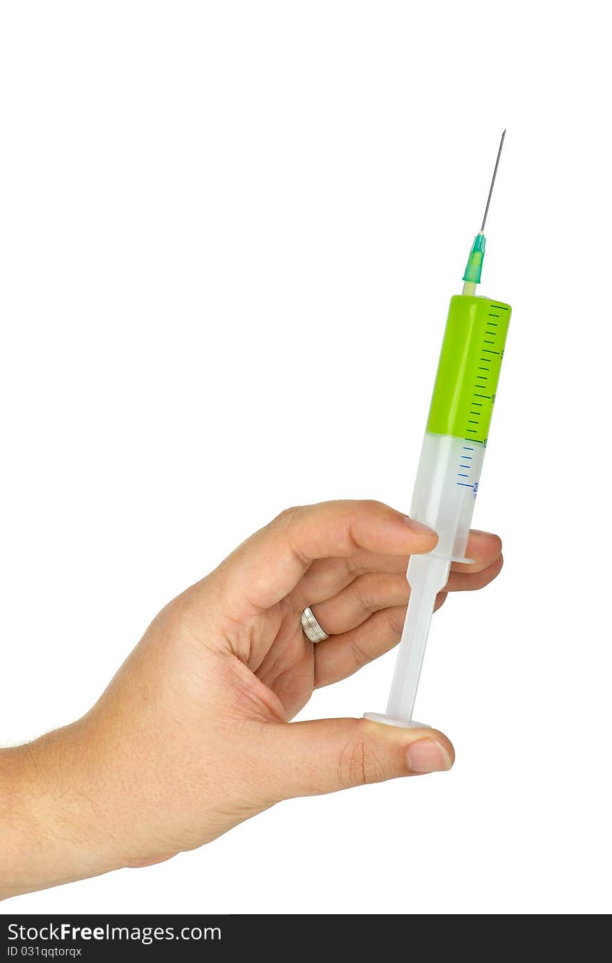 Hand hold disposable syringe with toxin