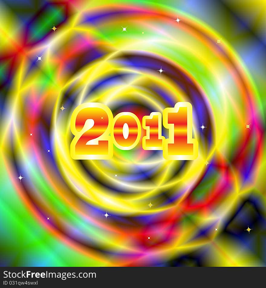 Bright colorful background to the New Year 2011. Vector illustration. eps10 . Bright colorful background to the New Year 2011. Vector illustration. eps10