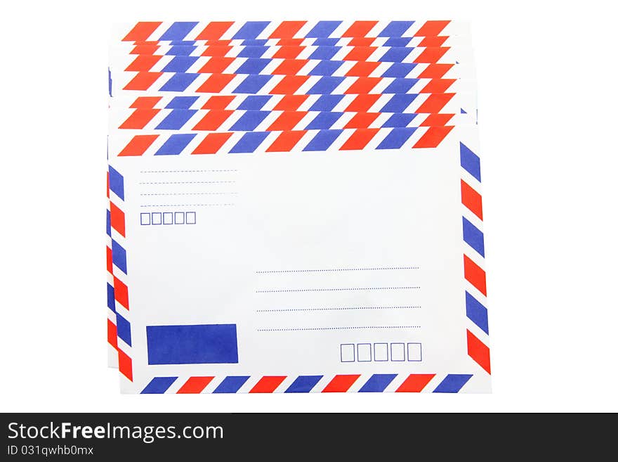 Heap Of Isolated Air Mail Envelope