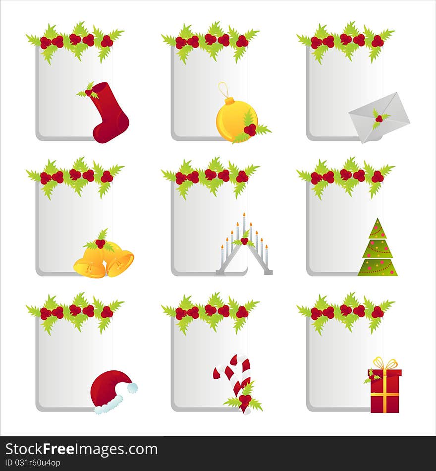 Set of 9 christmas frames