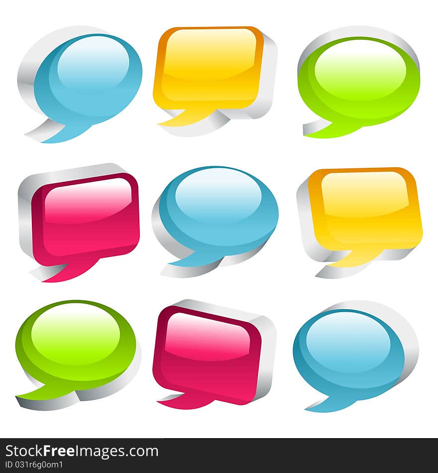 3D Coloful speech bubbles