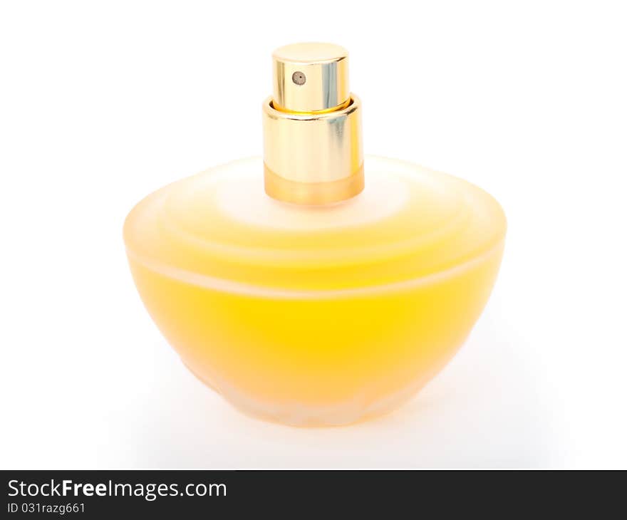 Yellow beautiful bottle of perfume