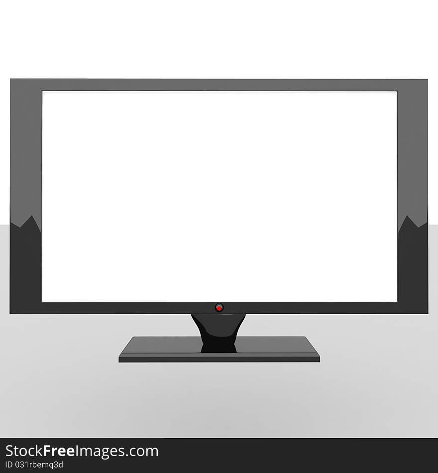 Plasma TV on a white background. 3d computer modeling