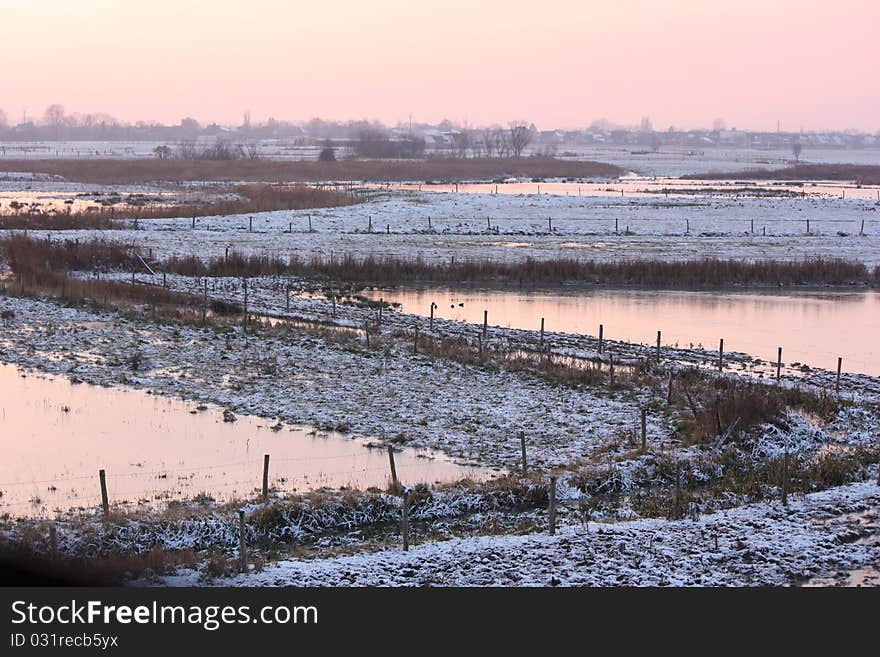 Nice zig zag winter sight durings past winter days in Oudenburg.Be. Nice zig zag winter sight durings past winter days in Oudenburg.Be