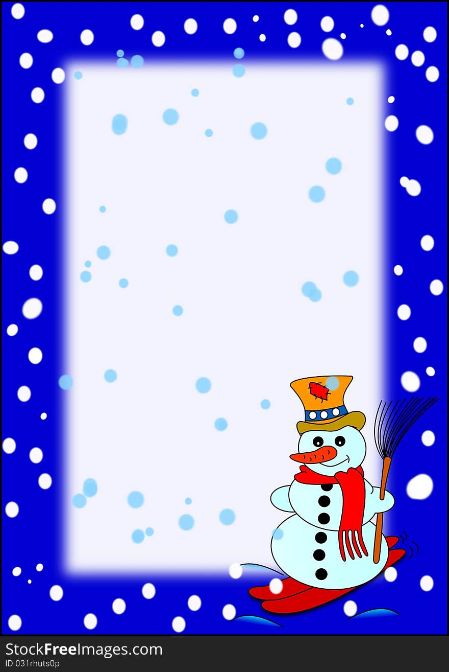 Frame with snowman