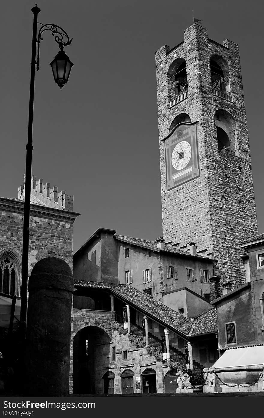 Square in Bergamo, Lombardy, Italy.