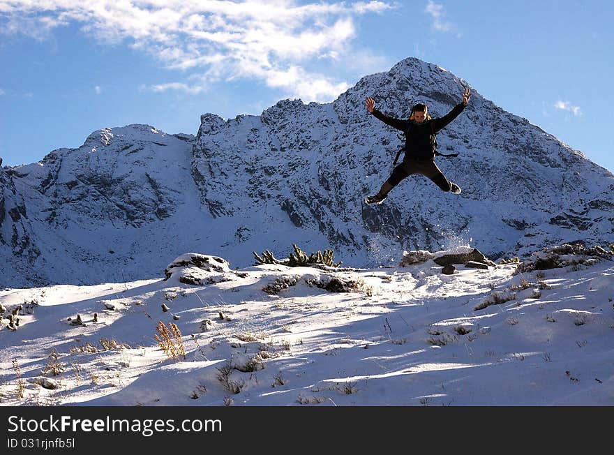 Man in the high mountain