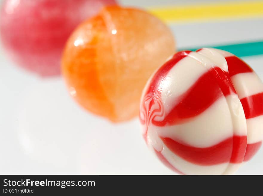 Colorful appetizing lollipops close-up Horizontal orientation