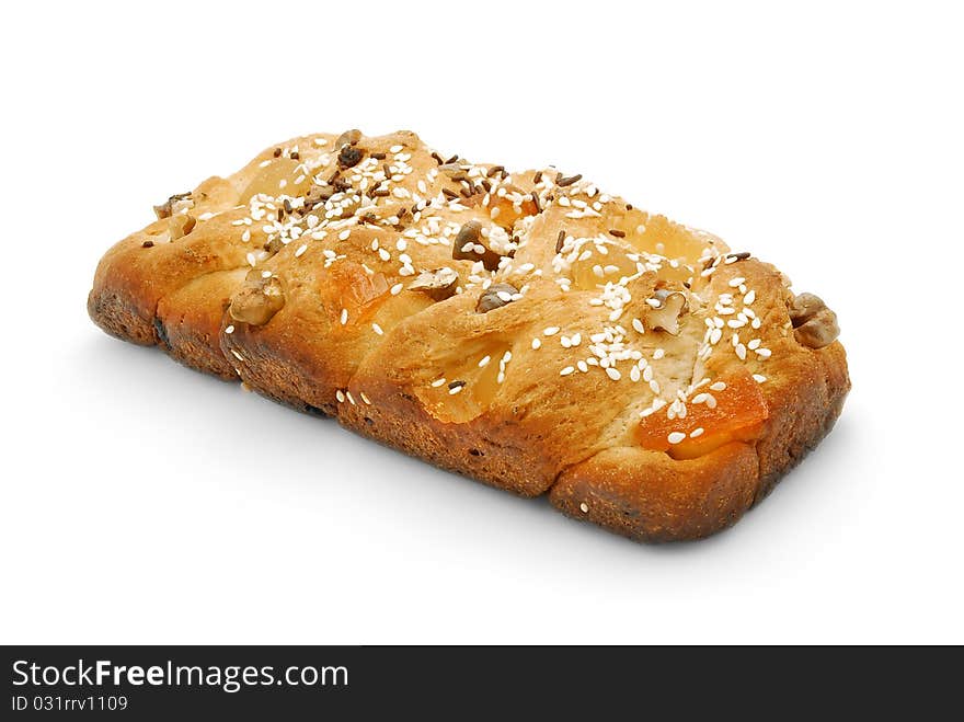 Traditional homemade sweet bread isolated