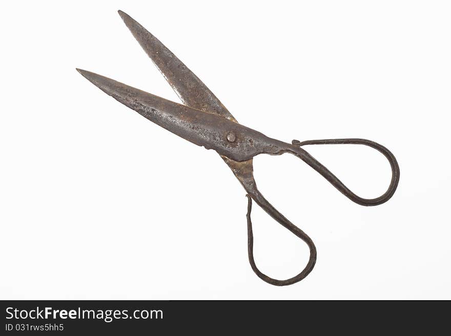 Old Scissors isolated on the white background