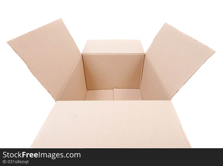 Cardboard box isolated WHITE BACKGROUND