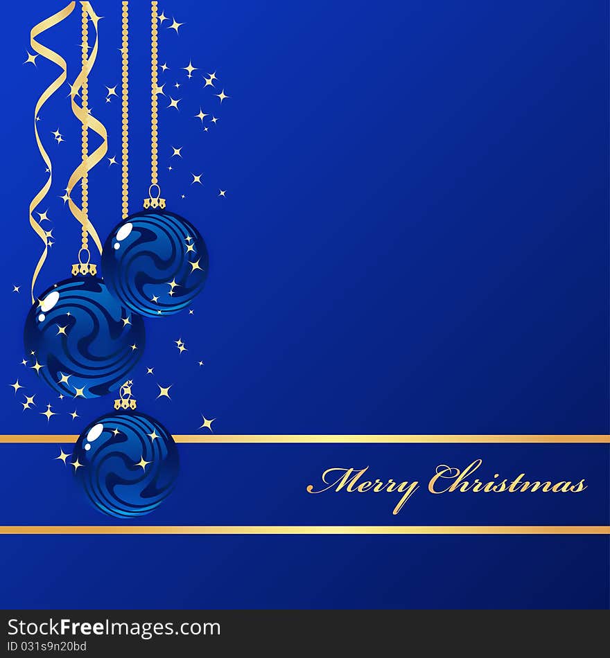 Blue background with christmas decorations. Vector illustration. Blue background with christmas decorations. Vector illustration.